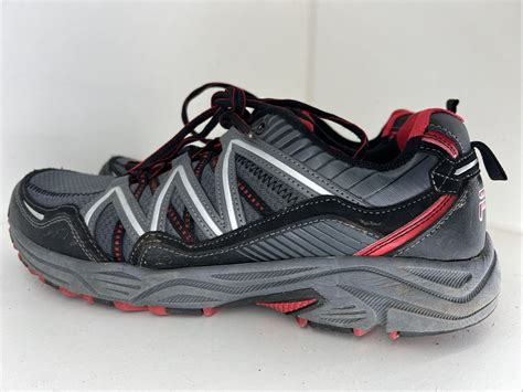 Fila Headway 6 Trail Running Athletic Shoe Gray Red Lightweight Mens