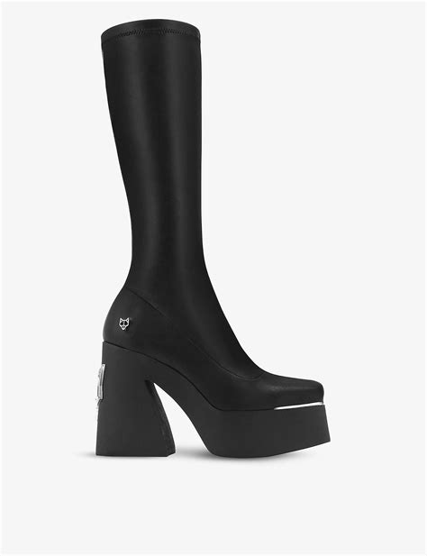 Naked Wolfe Synthetic Impact Knee Length Platform Boots In Black Lyst Uk