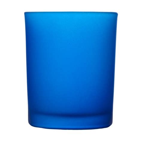 Frosted Dark Blue Glass Votive Cup