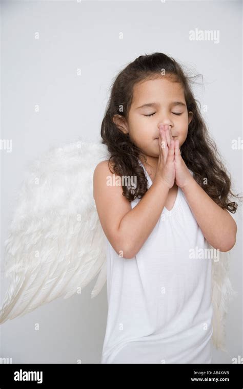 Angel Girl Praying Stock Photo Alamy