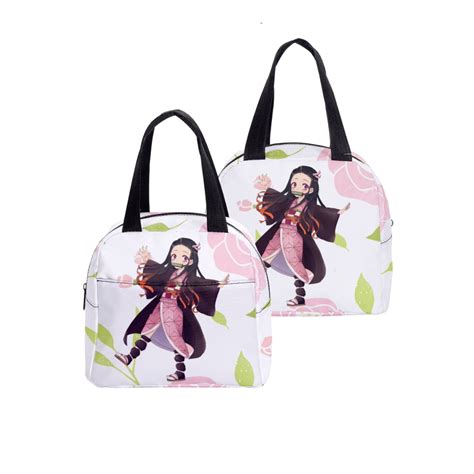 Anime Demon Slayer Nezuko Insulated Lunch Tote Bag For Women Cartoon