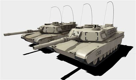 3d Model Low Poly Pbr M1a2 Abrams Tank Vr Ar Low Poly Cgtrader
