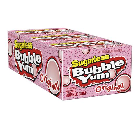 Bubble Yum Sugar Free Bubble Gum Original 10 Pieces Pack Of 12 New