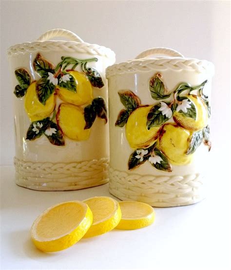 Lemon Yellow Kitchen Canisters Kitchenwd