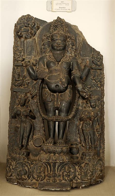 Brahma 13th Century Ad This Image Of Four Headed Brahma Is From
