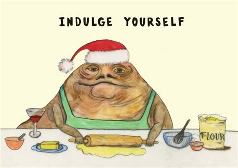 Jabba The Hut Double Sided Holiday Postcard By Caryn Cast