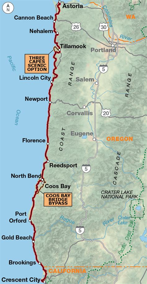 Map Of Route 101 Usa