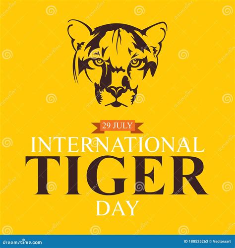 International Tiger Day Poster Design Stock Vector Illustration Of