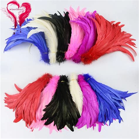 Craft Rooster Tails Dyed Colored Length 25 30cm Cock Feather Tail For Festival Party Clothing