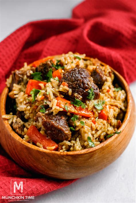 Easy Beef Rice Pilaf Instant Pot Beef Plov Munchkin Time