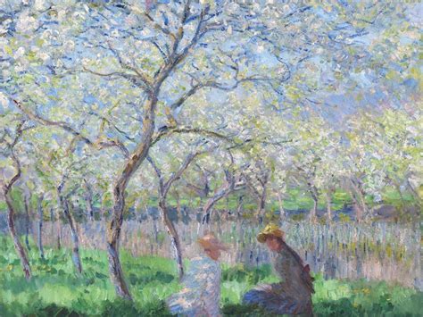 Springtime 1886 Monet Impressionism Figurative Botanical Tree