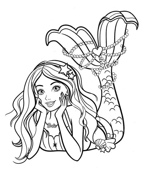 Coloring book page with little mermaid fairy tale scene. Barbie mermaid coloring page in 2020 | Mermaid coloring ...