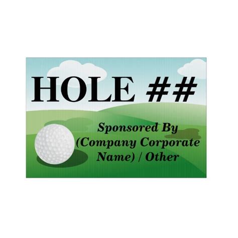 Custom Golf Tournament Hole Number Yard Sign Zazzle