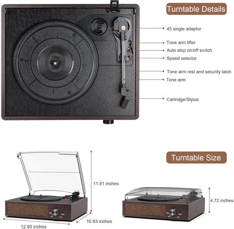 Buy Vinyl Record Player Bluetooth Turntable With Built In Speakers3
