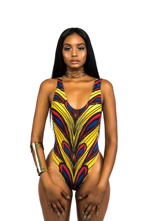 2018 Swimwear Women One Piece Bathing Suit African Print Swimwear One Piece Swimsuit Sexy