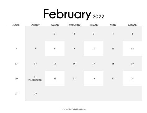 February 2022 Calendar Printable Pdf February 2023 2024 2025 2026