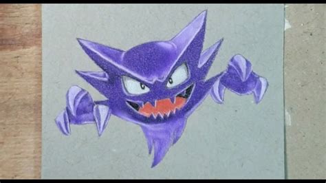 How To Draw Haunter Using Color Pencils Pokemon Youtube