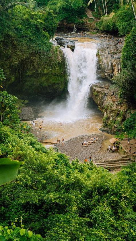 Epic Tegenungan Waterfall Ubud In Bali Indonesia Stock Image Image