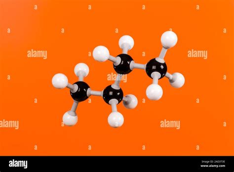 Ball And Stick Model Of A Butane Molecule Atoms Are Represented As
