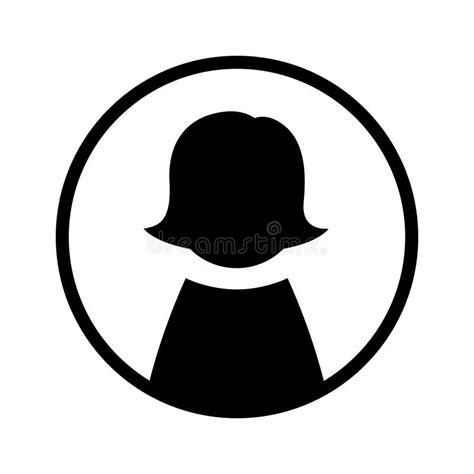 User Woman Avatar Icon Profile Symbol Isolated For Web Stock Vector