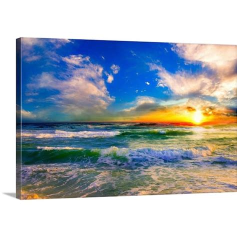 Greatbigcanvas Colorful Ocean Sunset Blue Seascape Sunrise By Eszra
