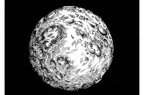 Vector Illustration Of A Full Moon Object Illustrations Creative Market