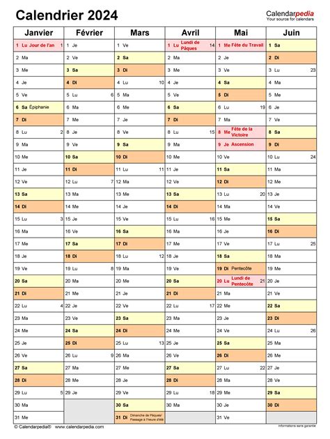 Calendrier 2024 Excel Word Et Pdf Calendarpedia Images