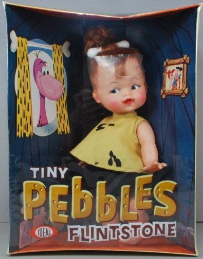 Flintstones 1964 Ideal Tiny Pebbles Window Box Rare Bamm Bamm Gal