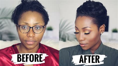 With a little bit of creativity in this epic afro hairstyle, aduba has parted and sleeked her hair down the middle and added a vibrant pop. Dinma Umeh shows us how to style short relaxed hair | Kamdora