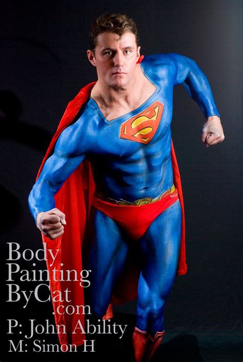 Superman Bodypaint By Cat Body Painting Superman Painted Clothes