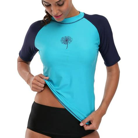 Charmo Charmo Womens Swim Shirt Rashguard Short Sleeve Rash Guard