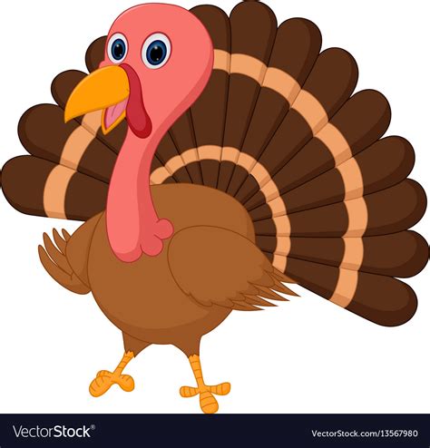 Happy Turkey Cartoon Royalty Free Vector Image