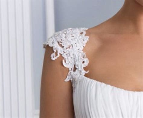 Undoubtedly, dresses with lace always look luxurious. Detachable venice lace appliquéd straps. Beaded. Would be ...