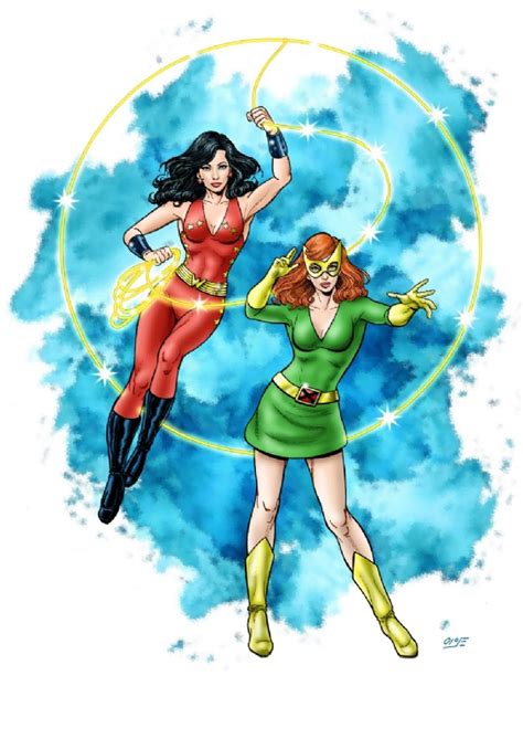Wonder Girl And Marvel Girl Donna Troy And Jean Grey In Alex Garcias Dc Characters Comic Art