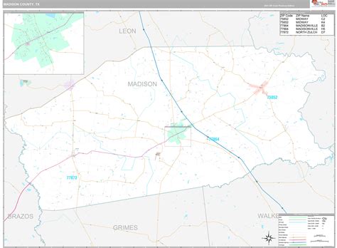 Madison County Tx Wall Map Premium Style By Marketmaps