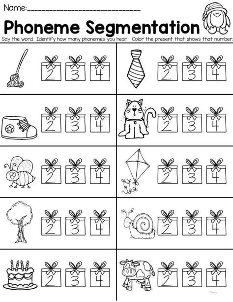 Phoneme Segmentation Worksheets For Kindergarten Learning How To Read