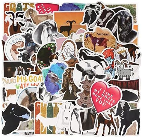 Goat Stickers 100 Pieces Kawaii Cartoon Nubian Goats