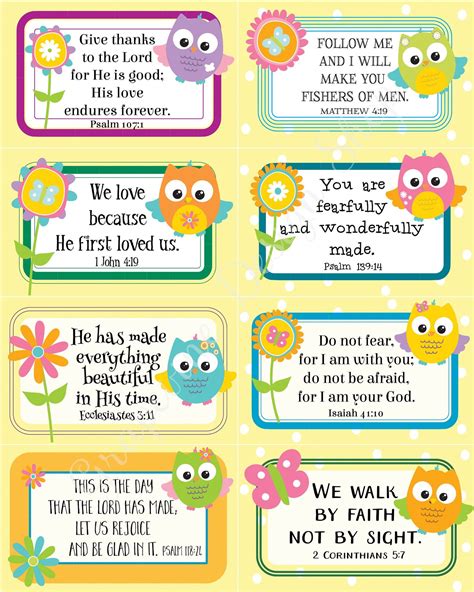Scripture Memory Cards For Kids 24 Bible Verse Cards For Children
