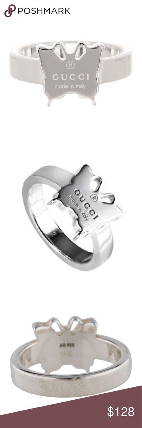 Gucci Authentic Butterfly Sterling Silver Ring Sterling Silver Rings