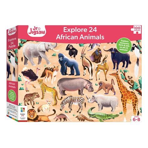 Junior Jigsaw Explore 24 African Animals Puzzle 100 Pieces Hobbycraft
