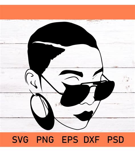 Afro Girl With Glasses Svg