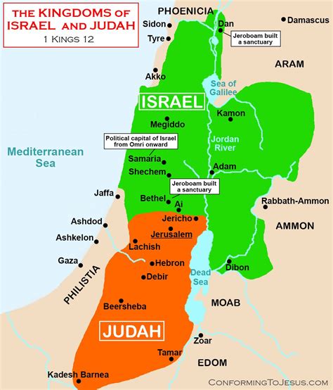 Map Of Divided Kingdom Judah And Israel Share Map