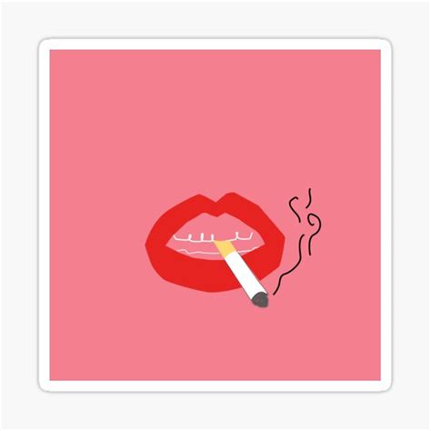 Smoking Red Lips Cool Design Sticker For Sale By Hayley Steiner Redbubble