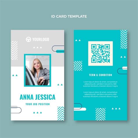 Free Vector Flat Driving School Id Card Template