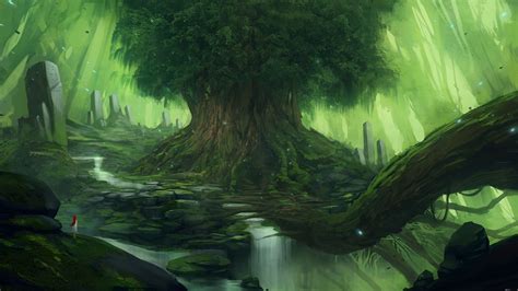 Fantasy Art Waterfalls Magical Mystical Giant Tree Wallpaper Fantasy