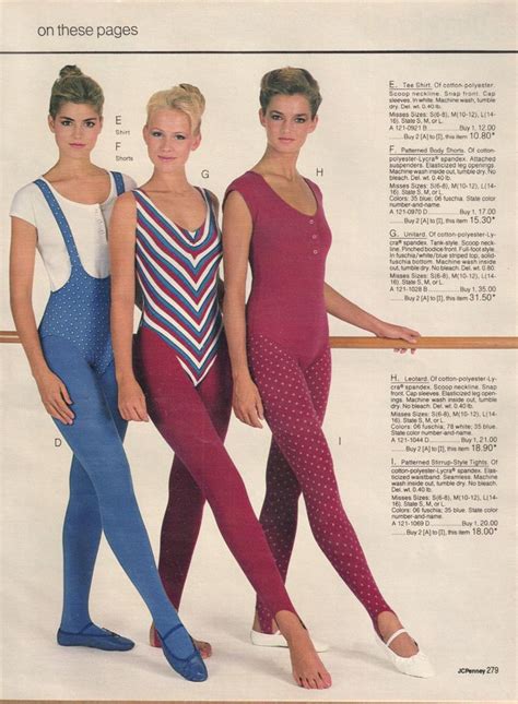pretty ladies in colorful leotards tights bodysuits vtg catalog photo clippings 1856488051