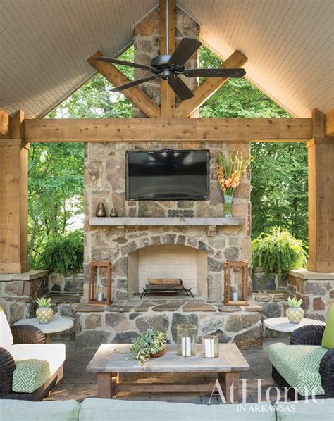 A Welcoming Retreat At Home In Arkansas Outdoor Fireplace Patio