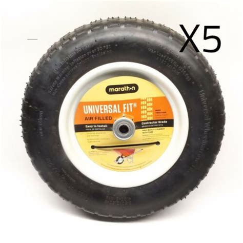 5 Marathon 20265 Universal Fit Air Filled Wheelbarrow Wheel Ebay