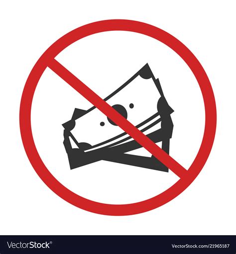 No Money Sign Royalty Free Vector Image Vectorstock ...