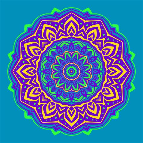 Abstract Mandala Background Psychedelic Style Round Trippy Vector